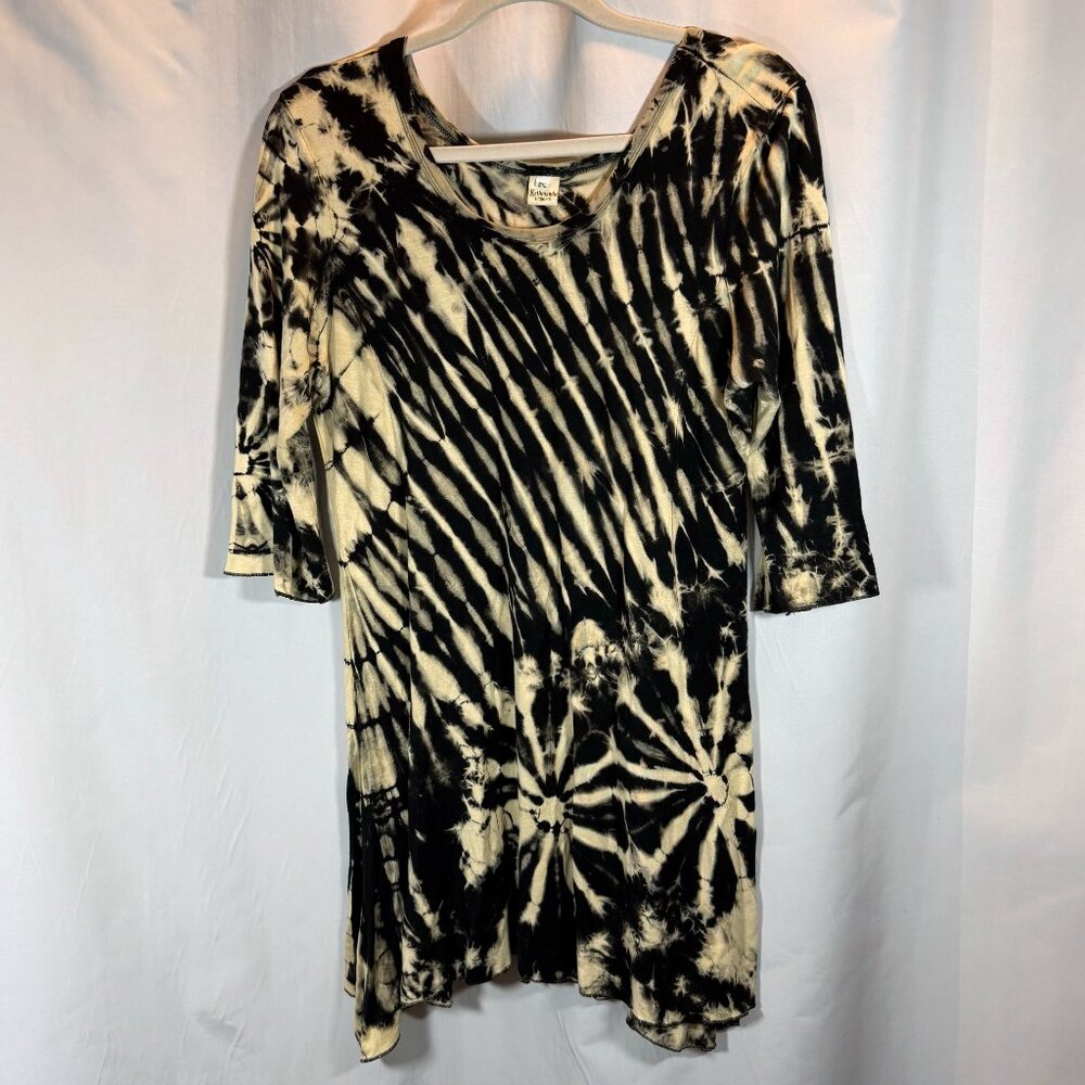 Kathmandu Imports black/cream tie dye tunic - Women's M/L